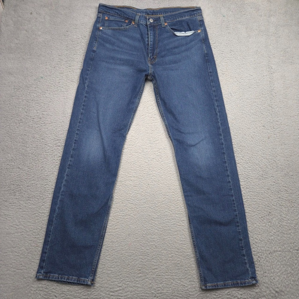 Levi's 505 Regular Fit Jeans Men 34x34 Stretch Straight Leg Medium Wash Blue